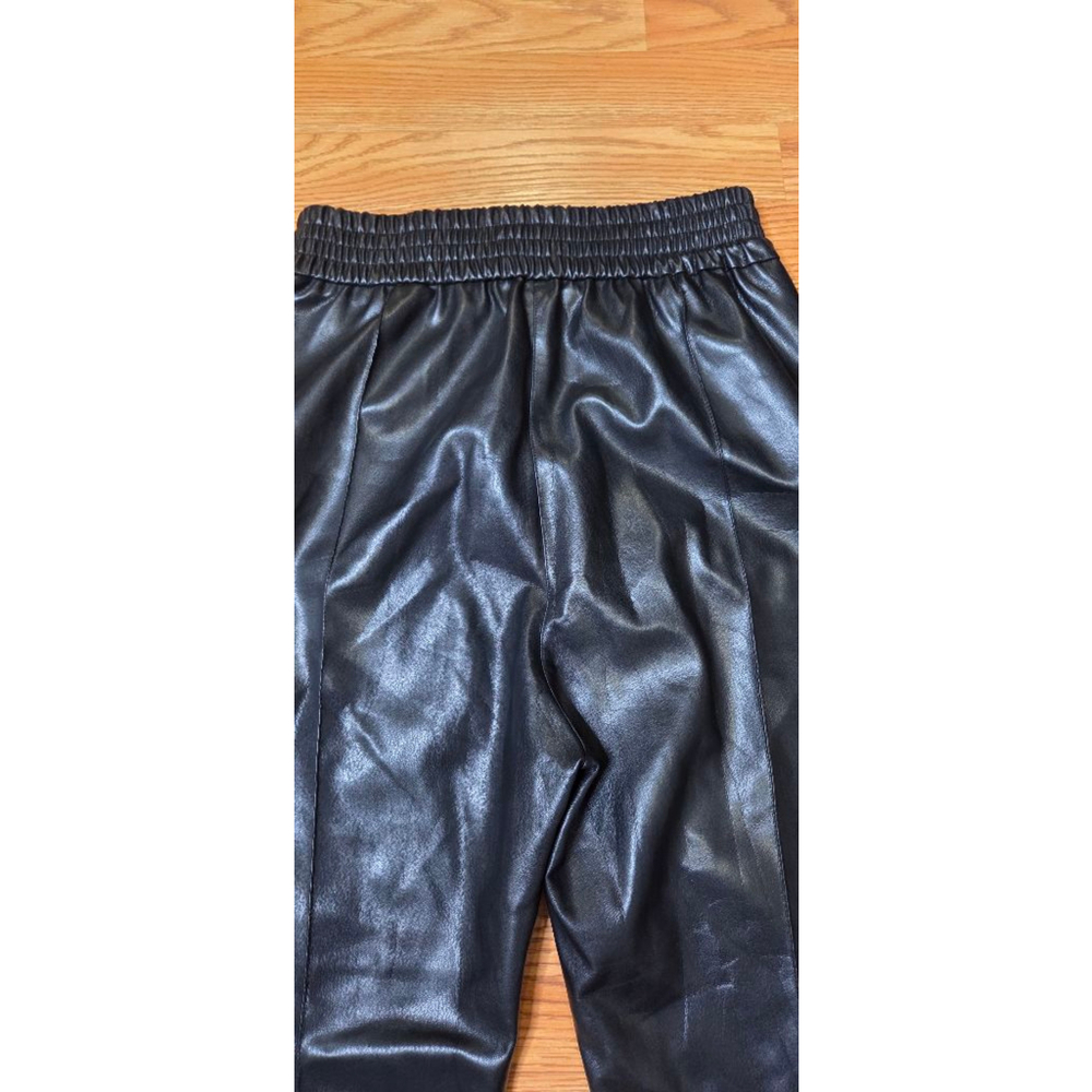 H&M Black Faux Leather Trousers Size 6 - Picture 5 of 10